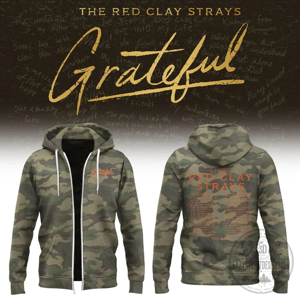 Full-Zip Hoodie in Grateful Camouflage by The Red Clay Strays